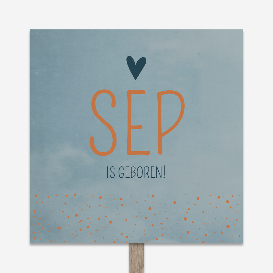 Tuinbord Blauw Stippen Hartje Sep