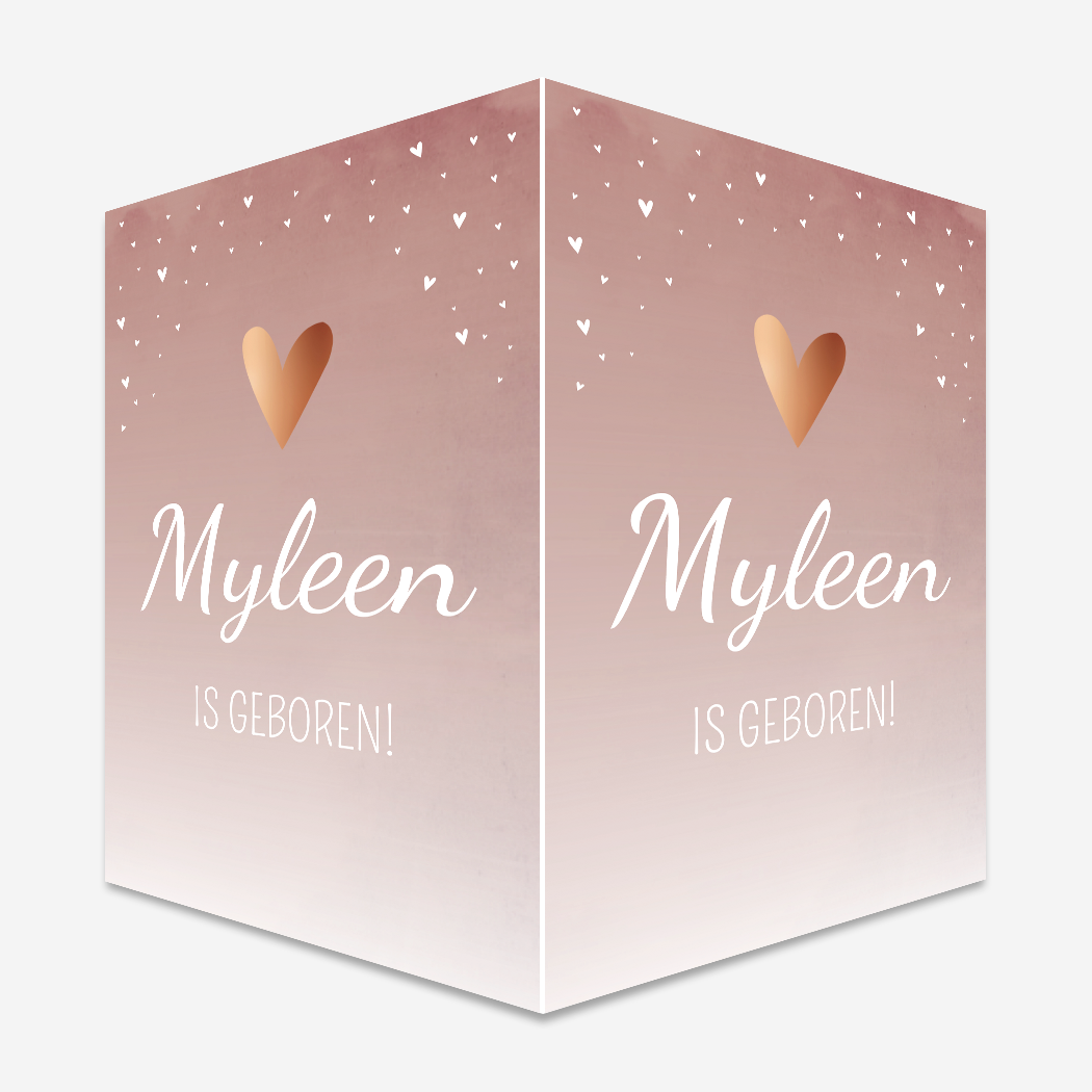 Raambord Gewolkt Roze Hartjes Romantisch