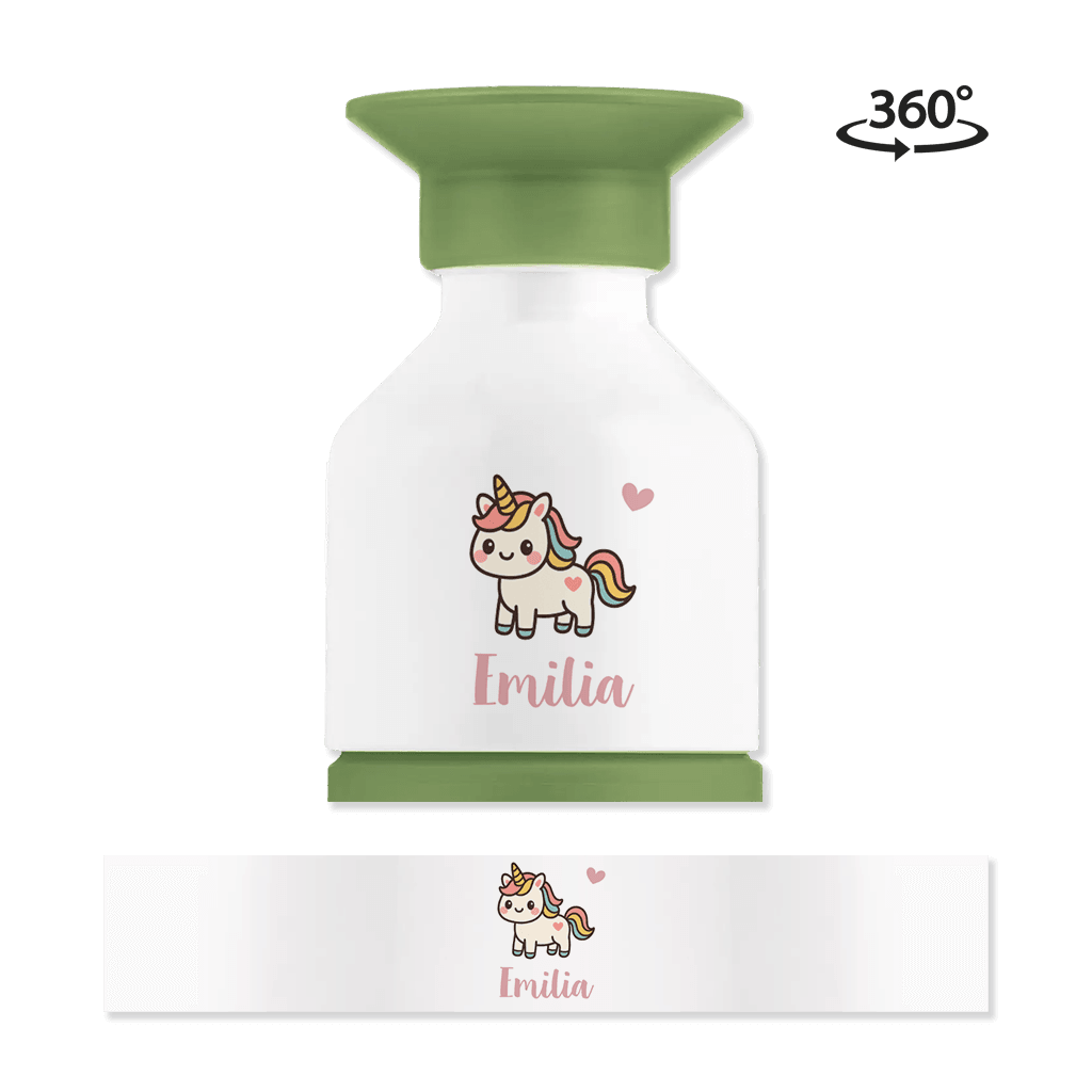 Dopper MINI mit Namen und Kawaii-Einhorn