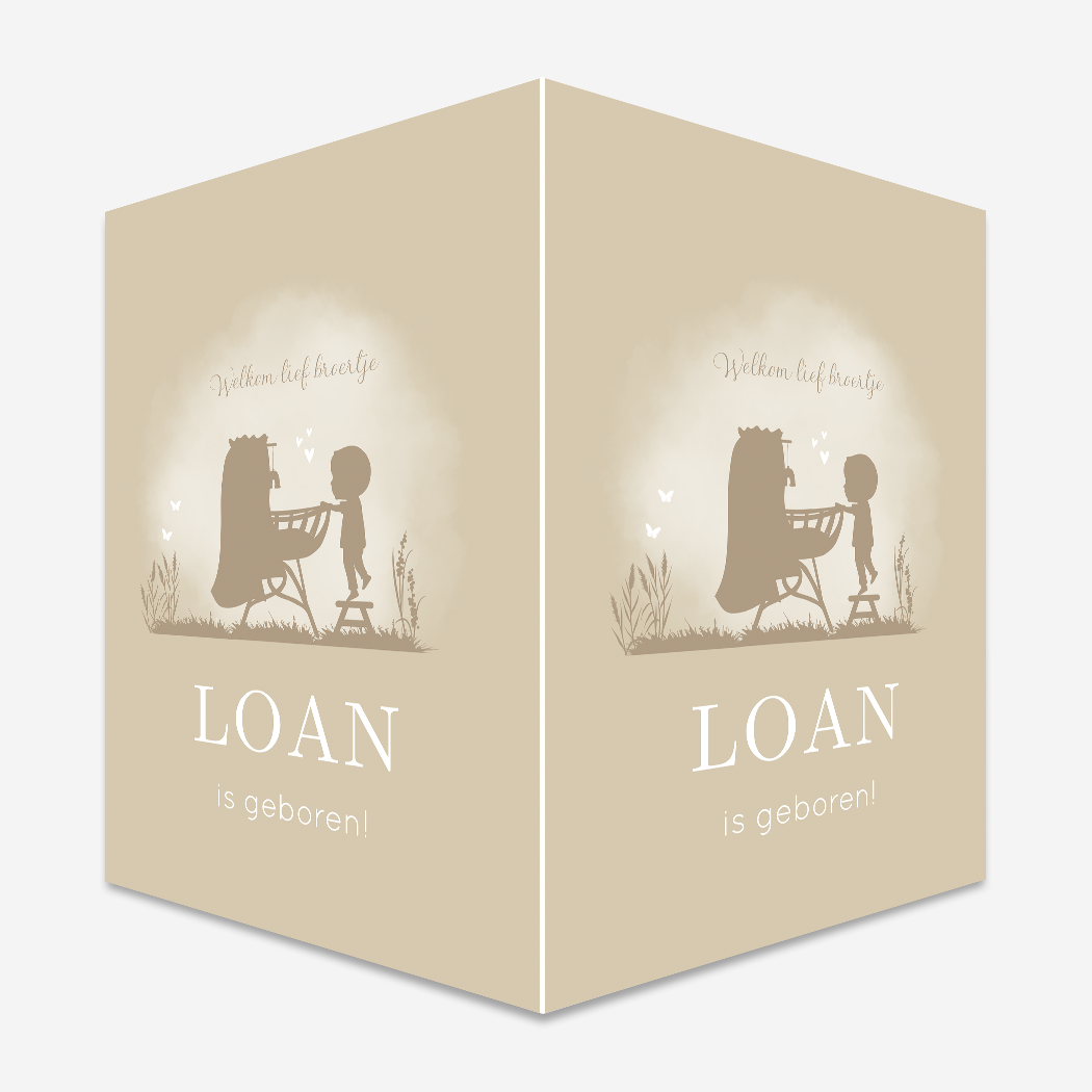 Raambord Geboortebord Wiegje Silhouet Kindjes