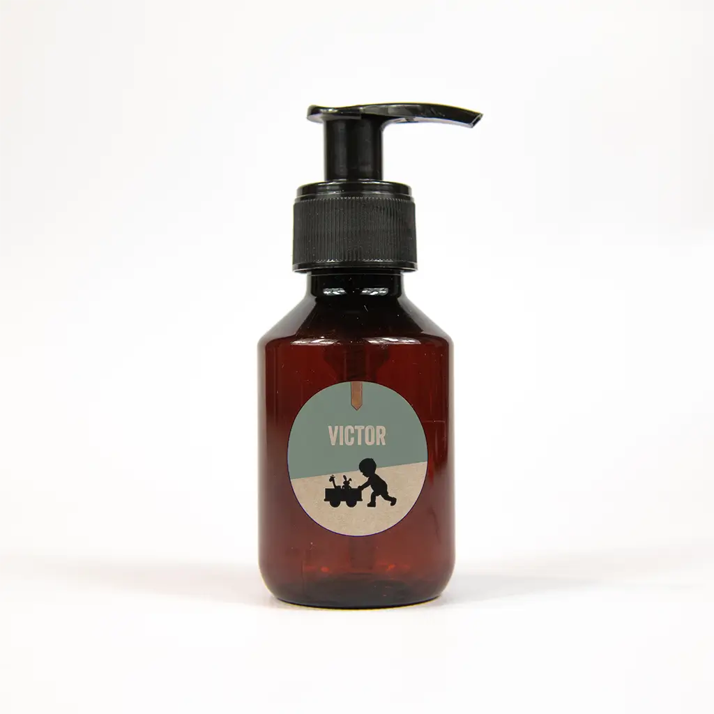 Naamsticker voor doopsuiker et stoere kraftlook en silhouetje - per vel