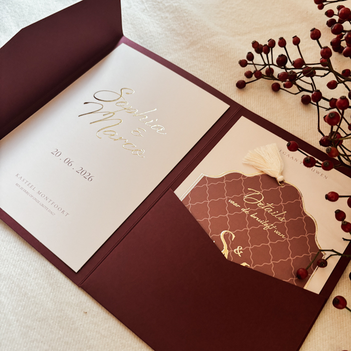 Unieke pocketfold set met vintage vorm