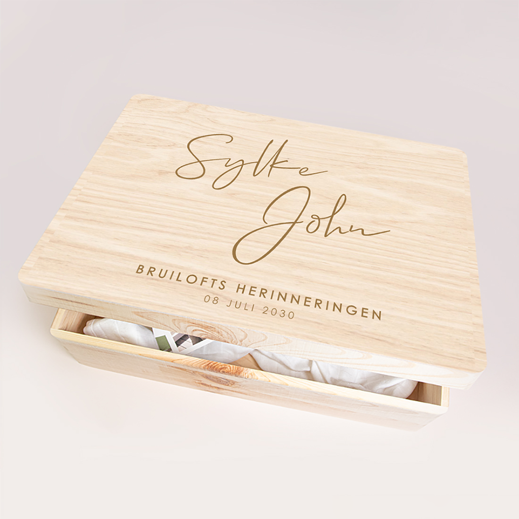 Memorybox huwelijk met namen groot