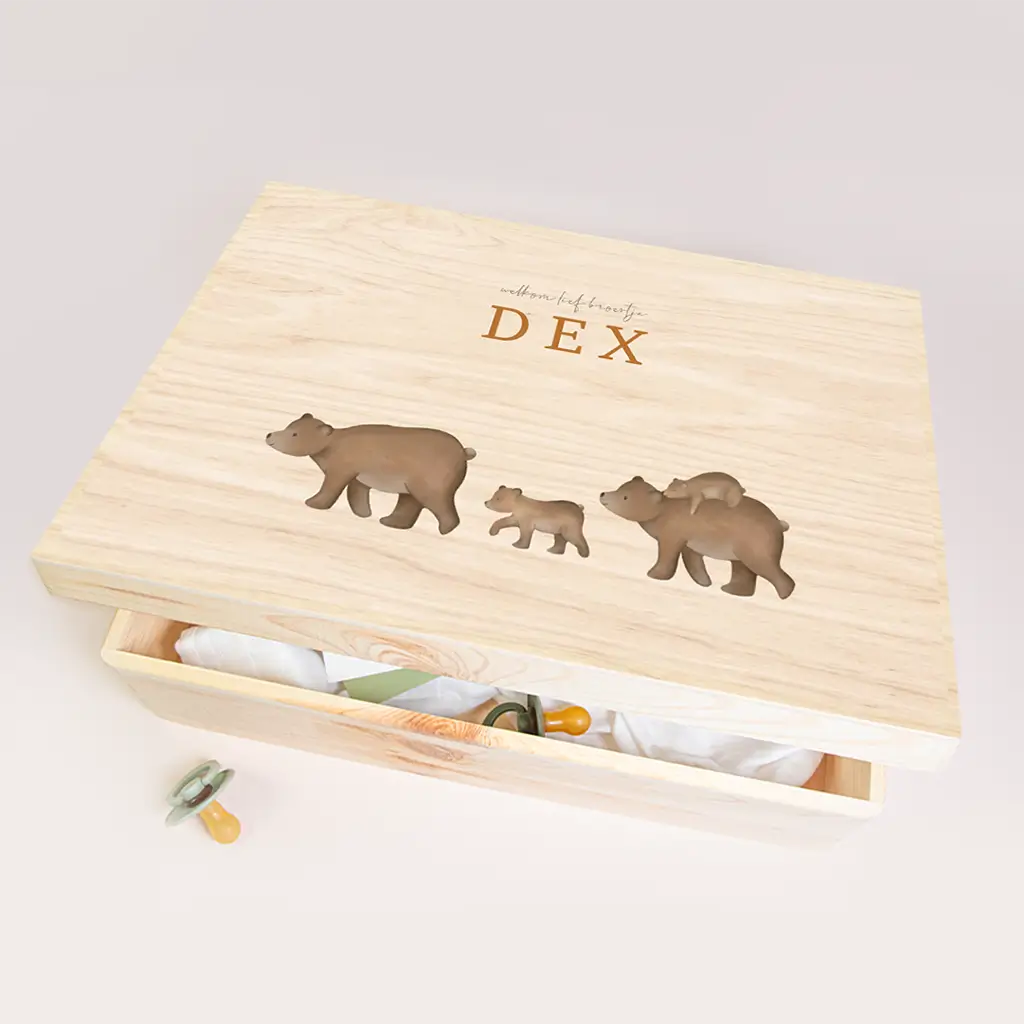Memorybox baby met berengezinnetje