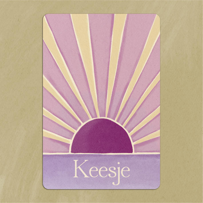 Geboortekaartje Zonnestralen Paars Lila