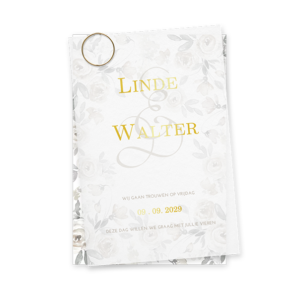 Kalkpapier truowkaart met goudfolie