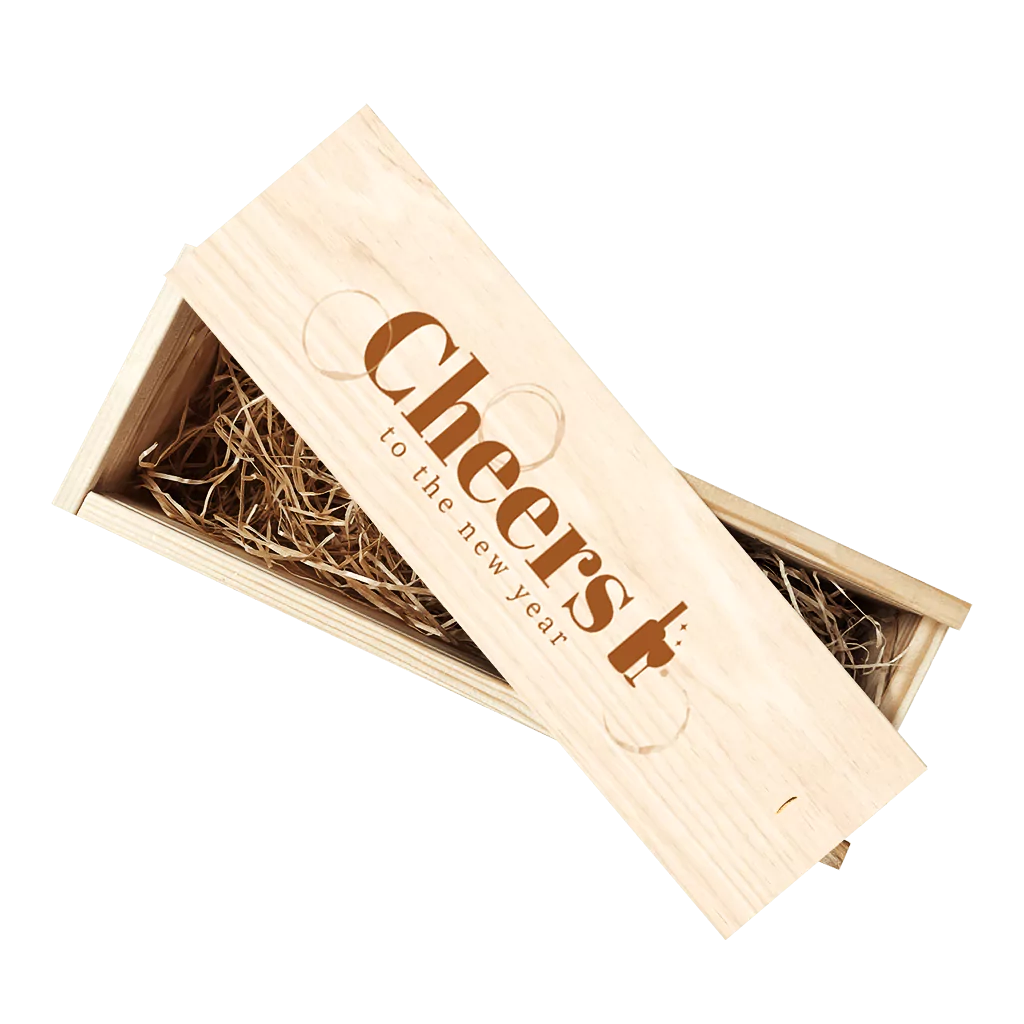 Kundenpresent Weinbox "Cheers to the new year"