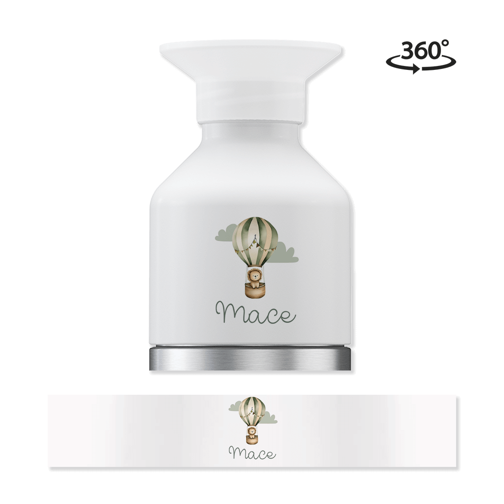 Dopper steel MINI met naam en leeuw in luchtballon