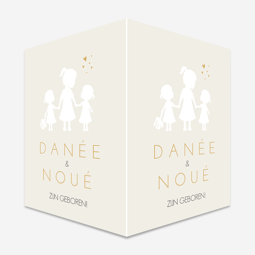 Raambord Geboortebord Silhouetten Zusjes Tweeling