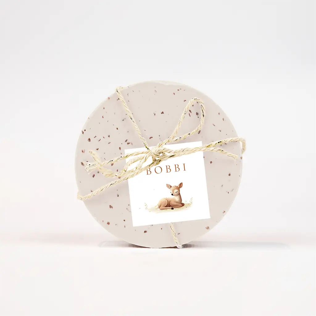 Doopsuiker labeltje met hertje - per 16 stuks