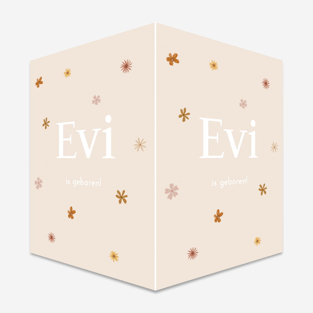 Geboortebord meisje met bloemetjes