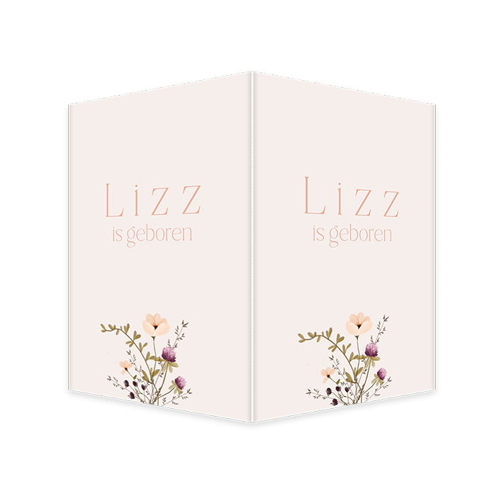 Raambord met veldbloemen en beige achtergrond