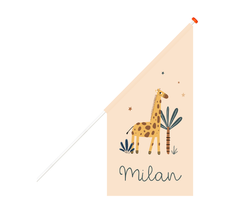 Geboortevlag hip met illustratie giraffe