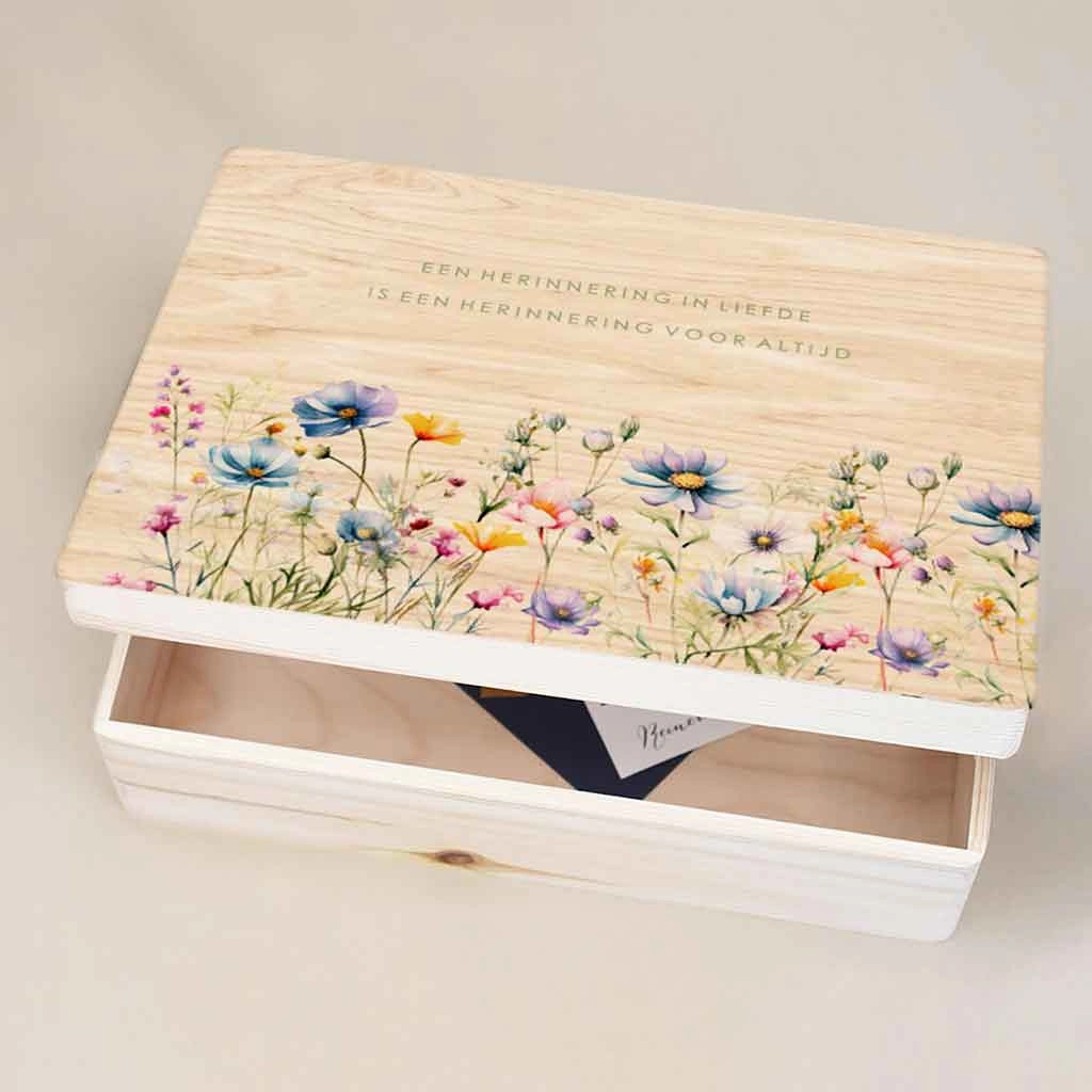 Herinneringskist veldbloemen Herinnering voor altijd
