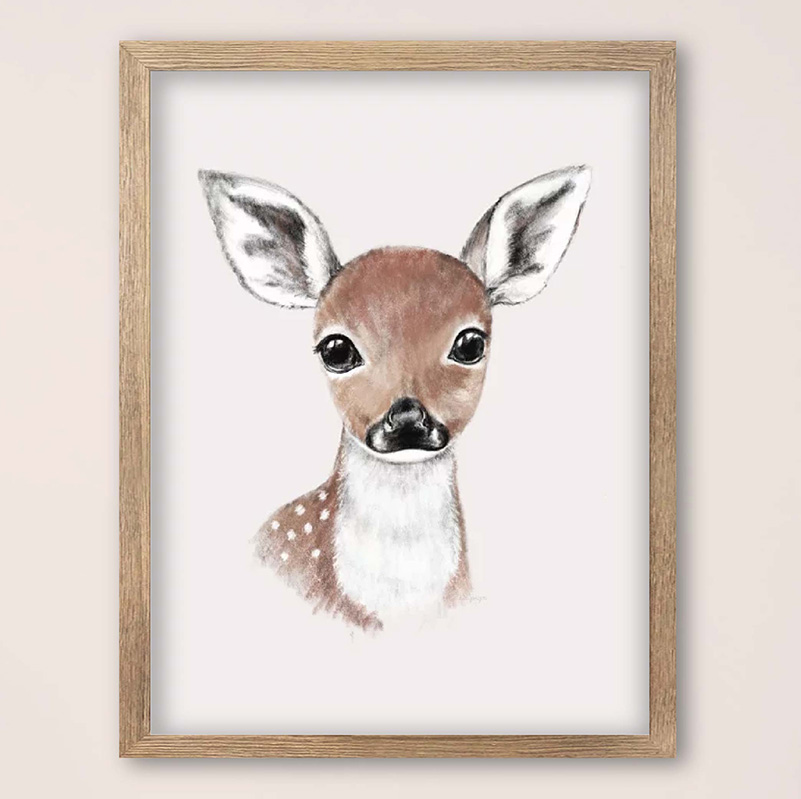 Aanpasbare dieren poster dierentekeningschattig hert