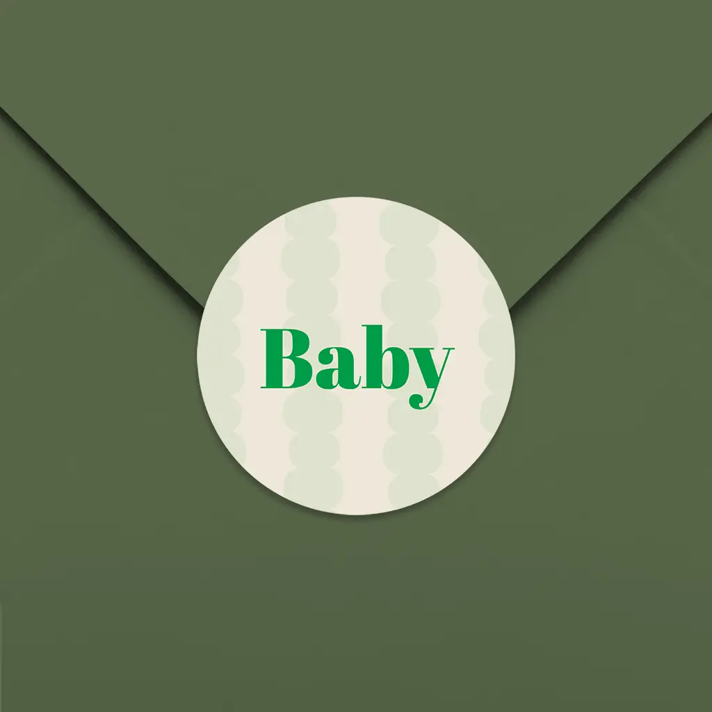 Sluitsticker met groene strepen - per 25 stuks