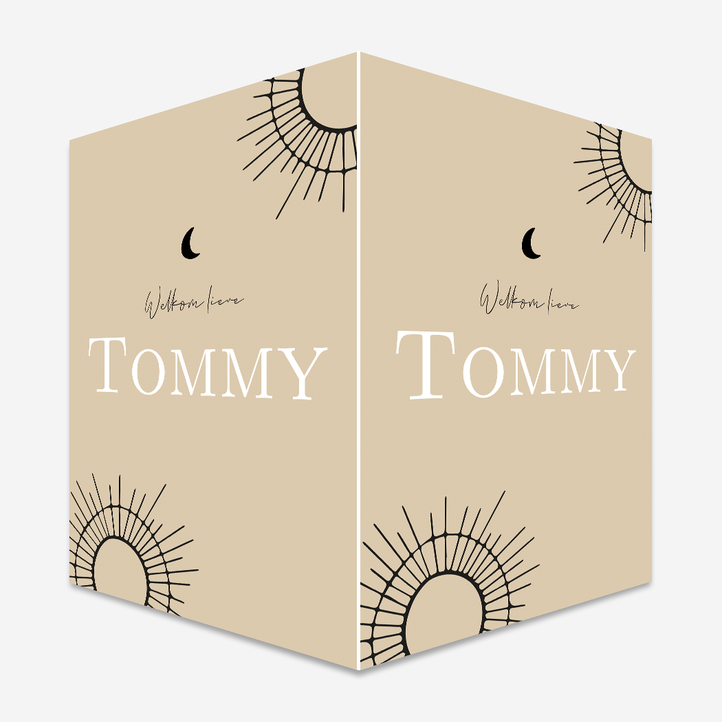 geboortebord Beige Zonnetjes Maantje