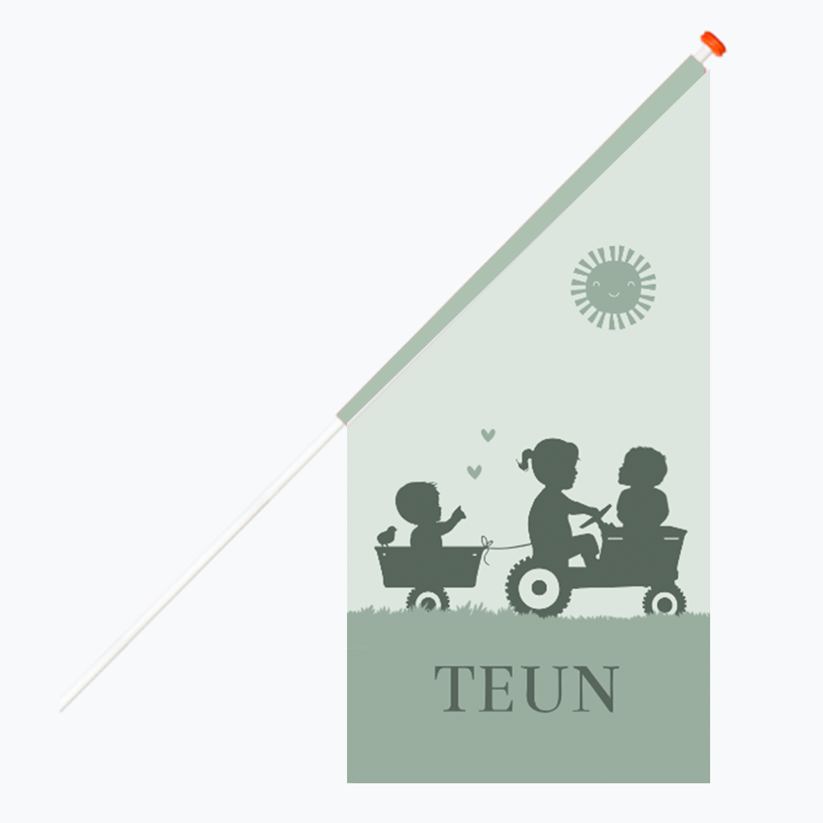 Geboortevlag groen tractor jongen