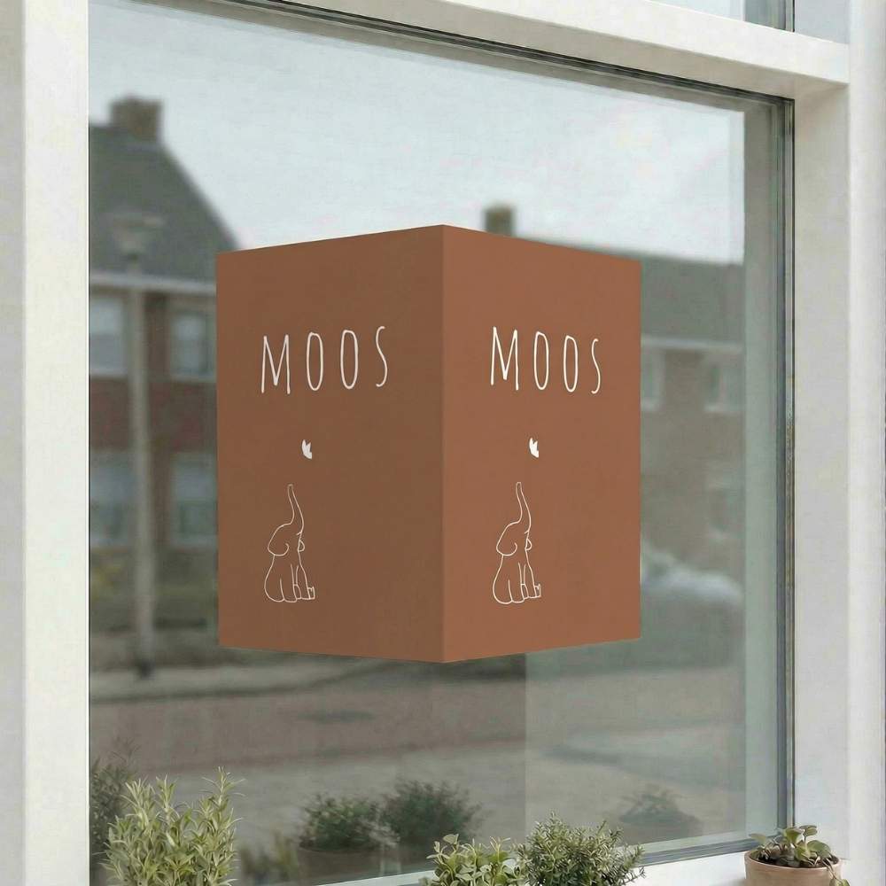 Geboortebord 40x60 dubbel olifant