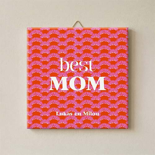 Tegel best mom roze rood patroon