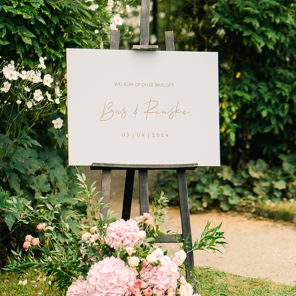 Welkomstbord bruiloft romantisch Golden Romance