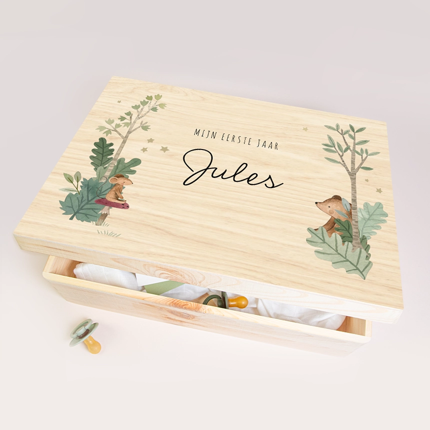 Herinneringsdoos met schattige bosdieren