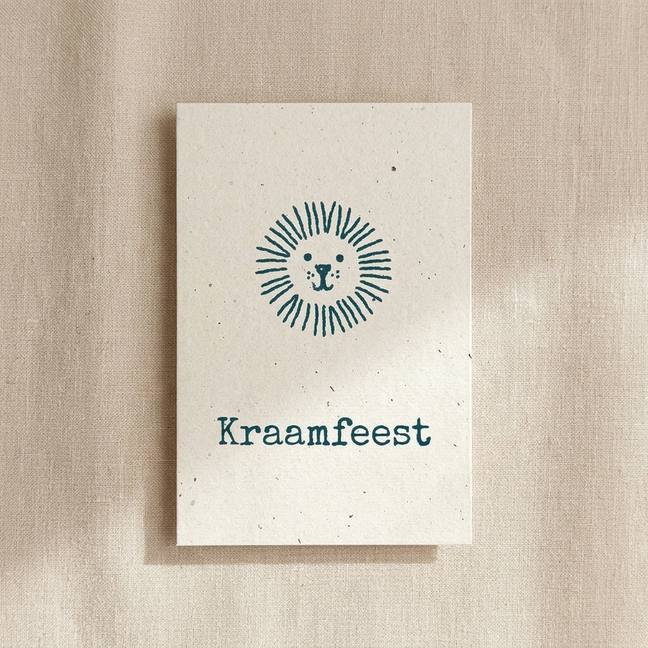 Kraamfeest kaartje leeuw vlekjes
