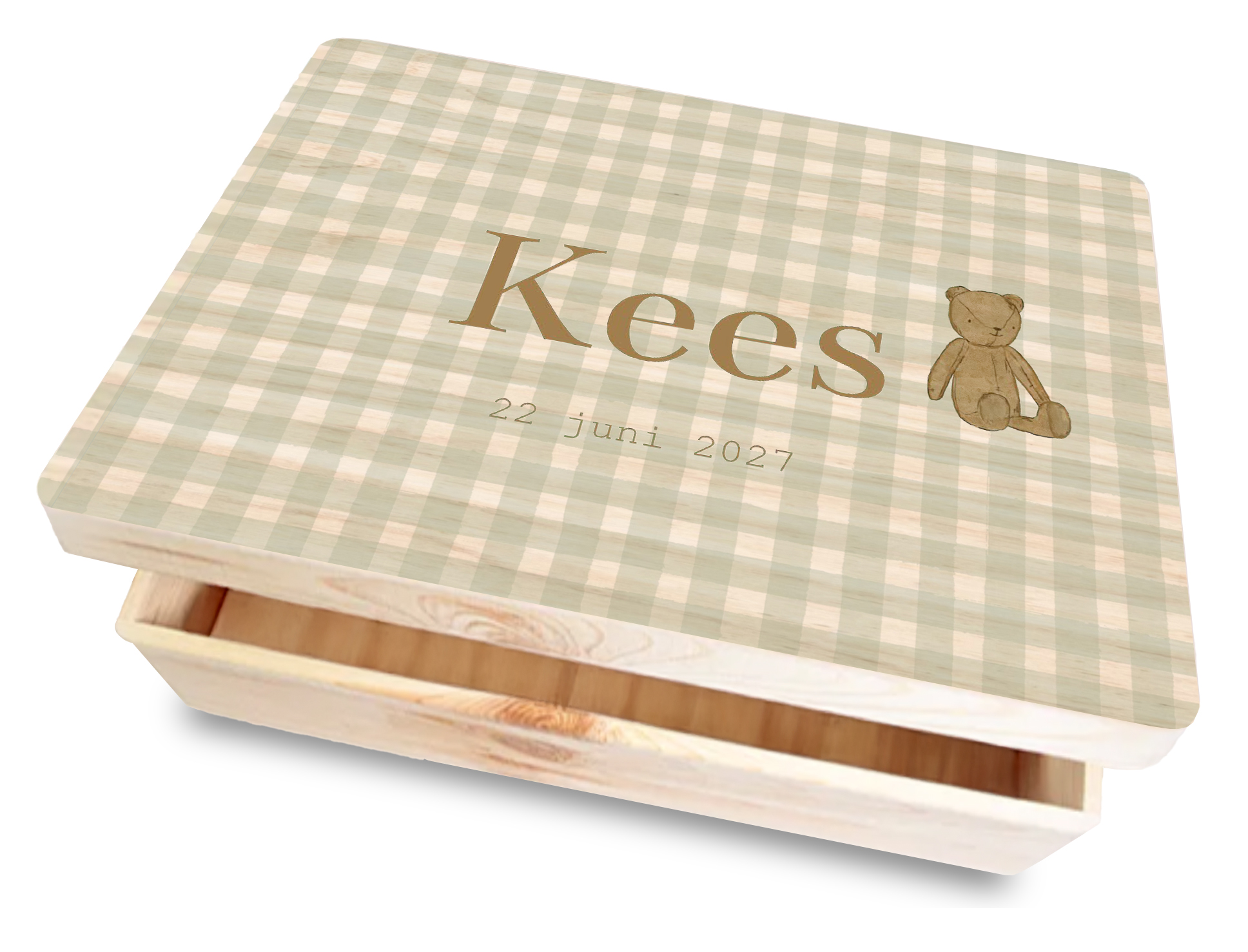 MEMORYBOX GROENE RUITJES EN BEERTJE