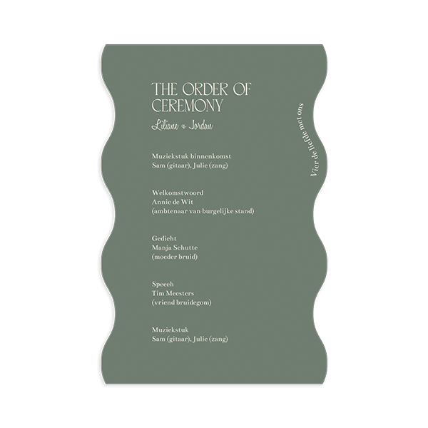 Programmakaart ceremonie met boogjes