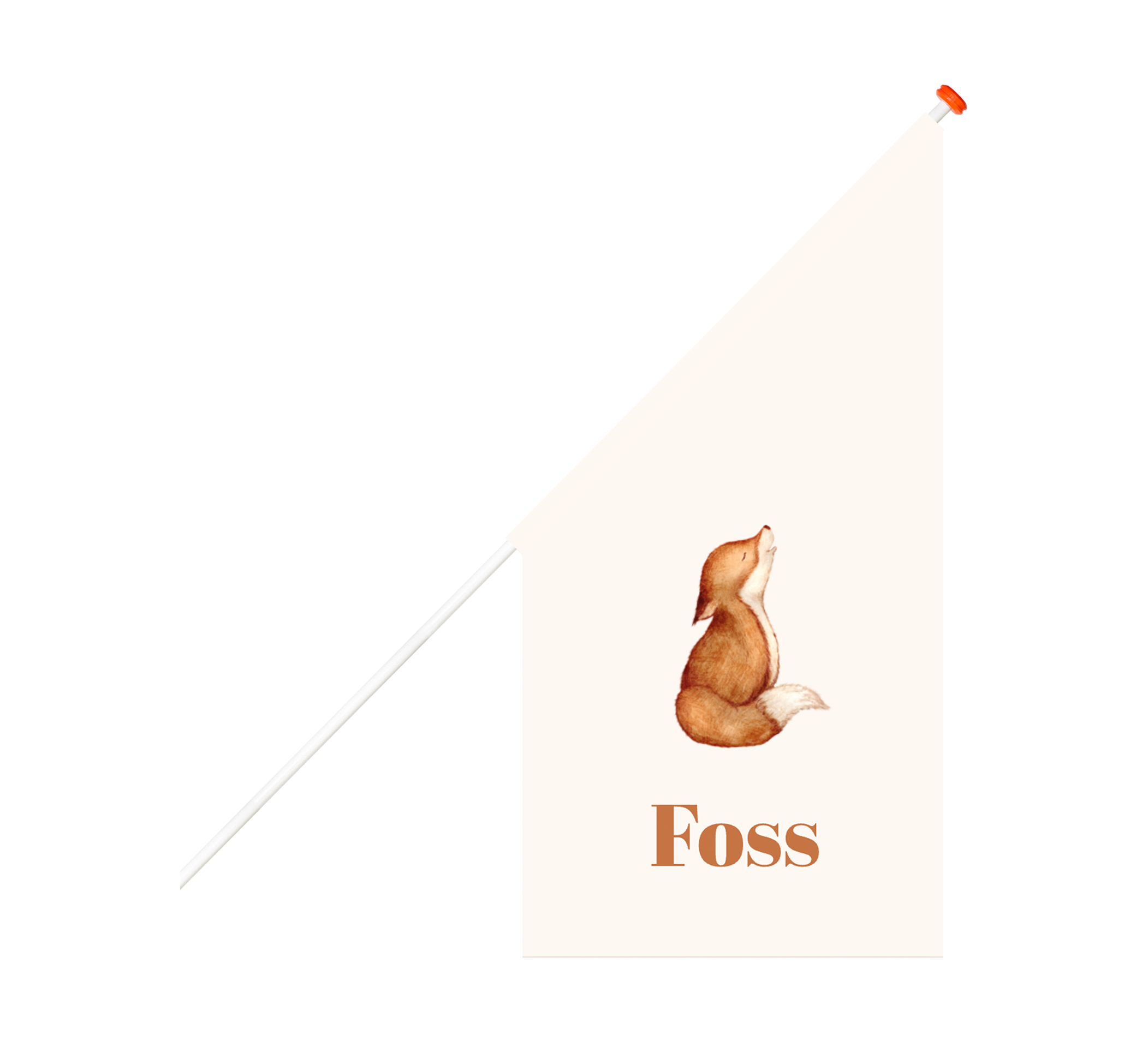 Geboortevlag met illustratie vosje