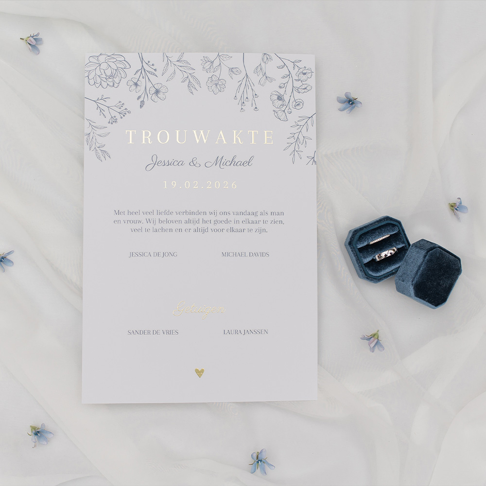 Trouwakte bruiloft ceremonie Elegant Bloom