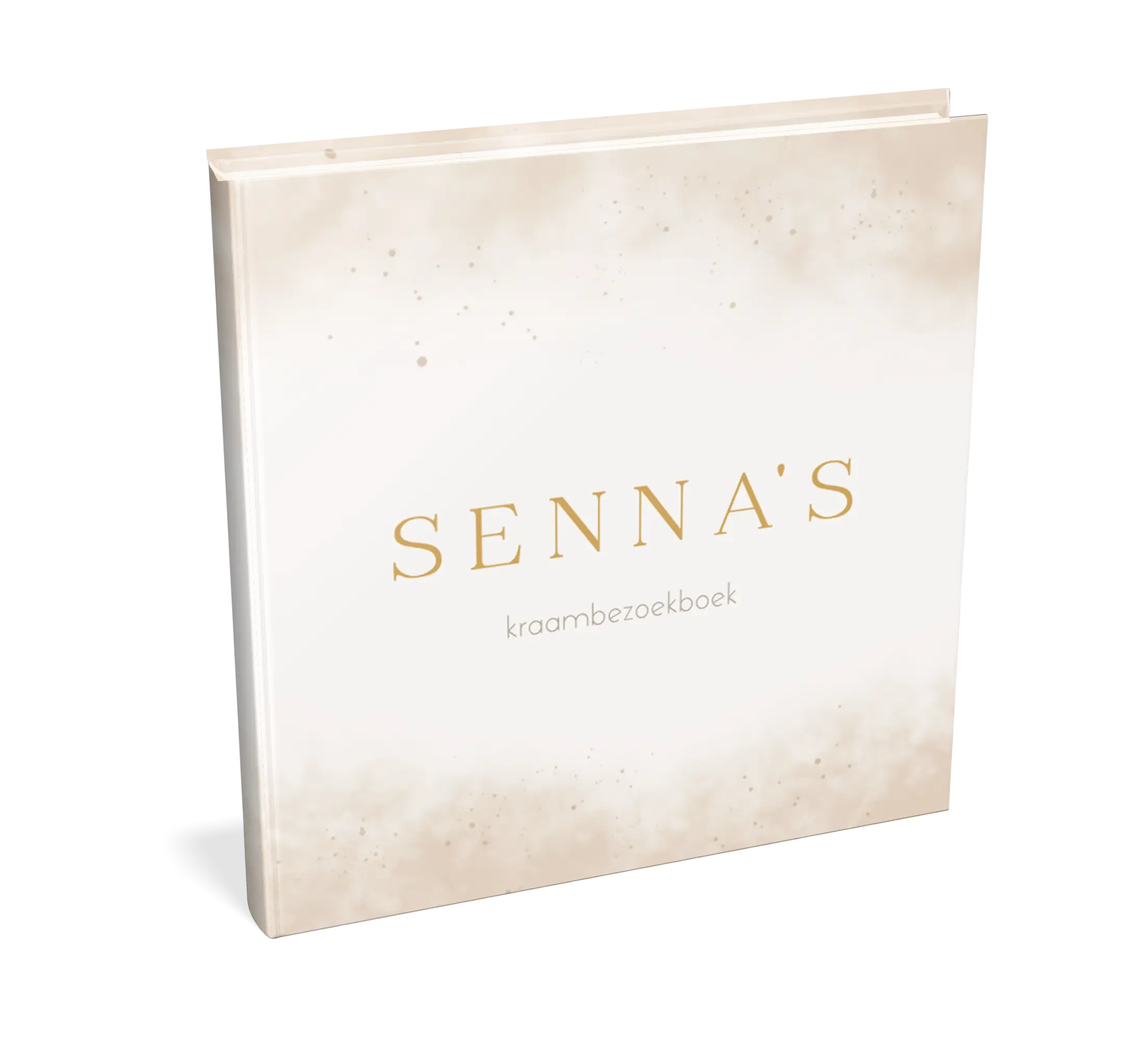 Kraambezoekboek met beige hartje en watercolour