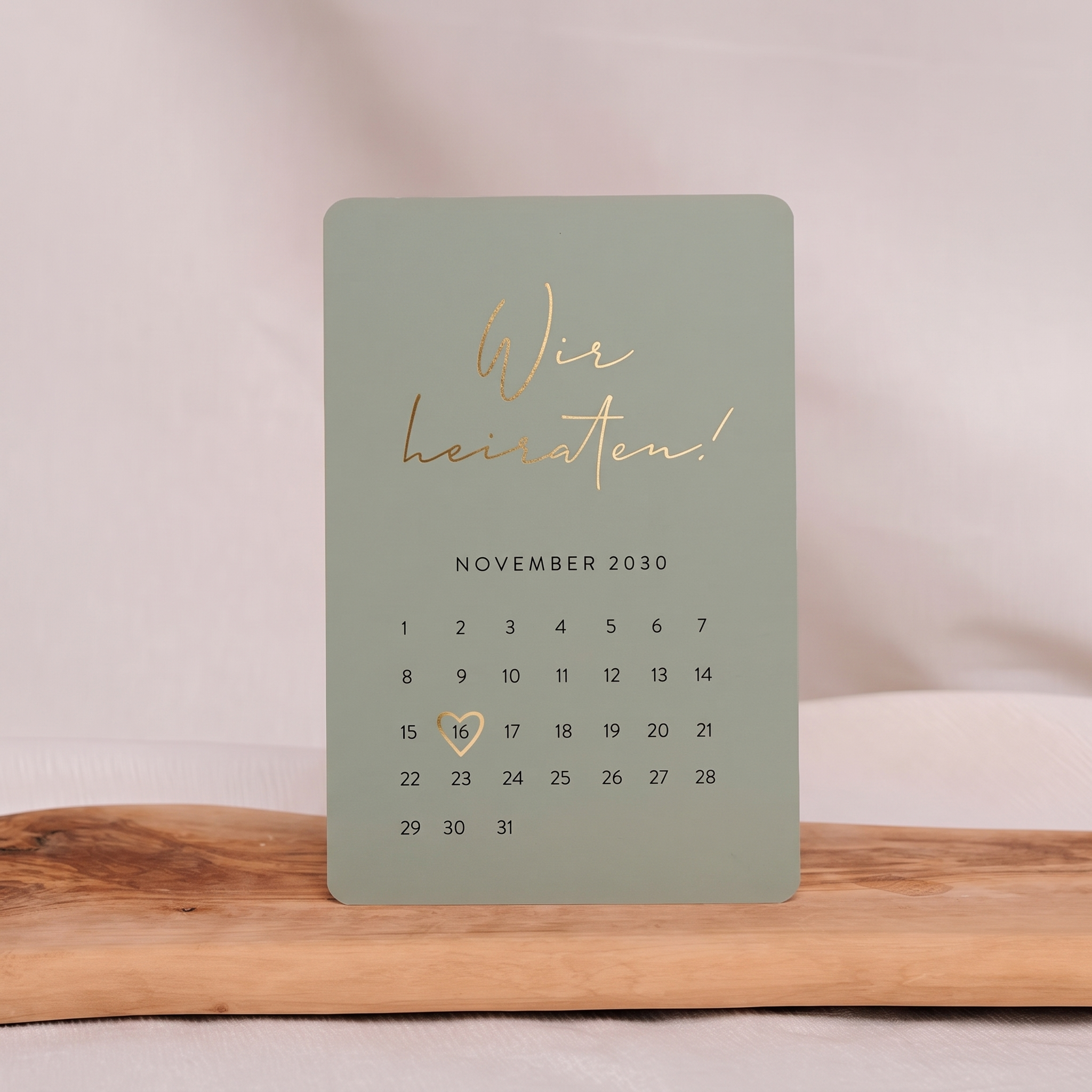 Writing  Hochzeitskarte Kalenderblatt