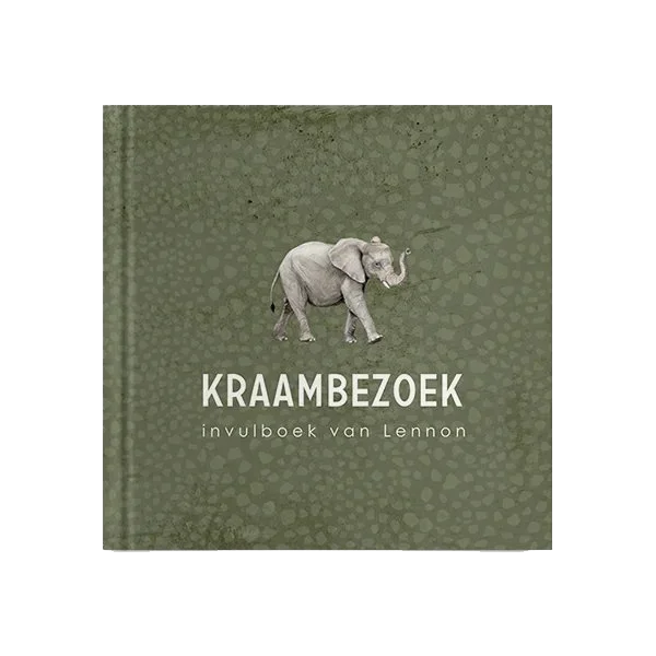 Stoer kraambezoekboek met olifantje