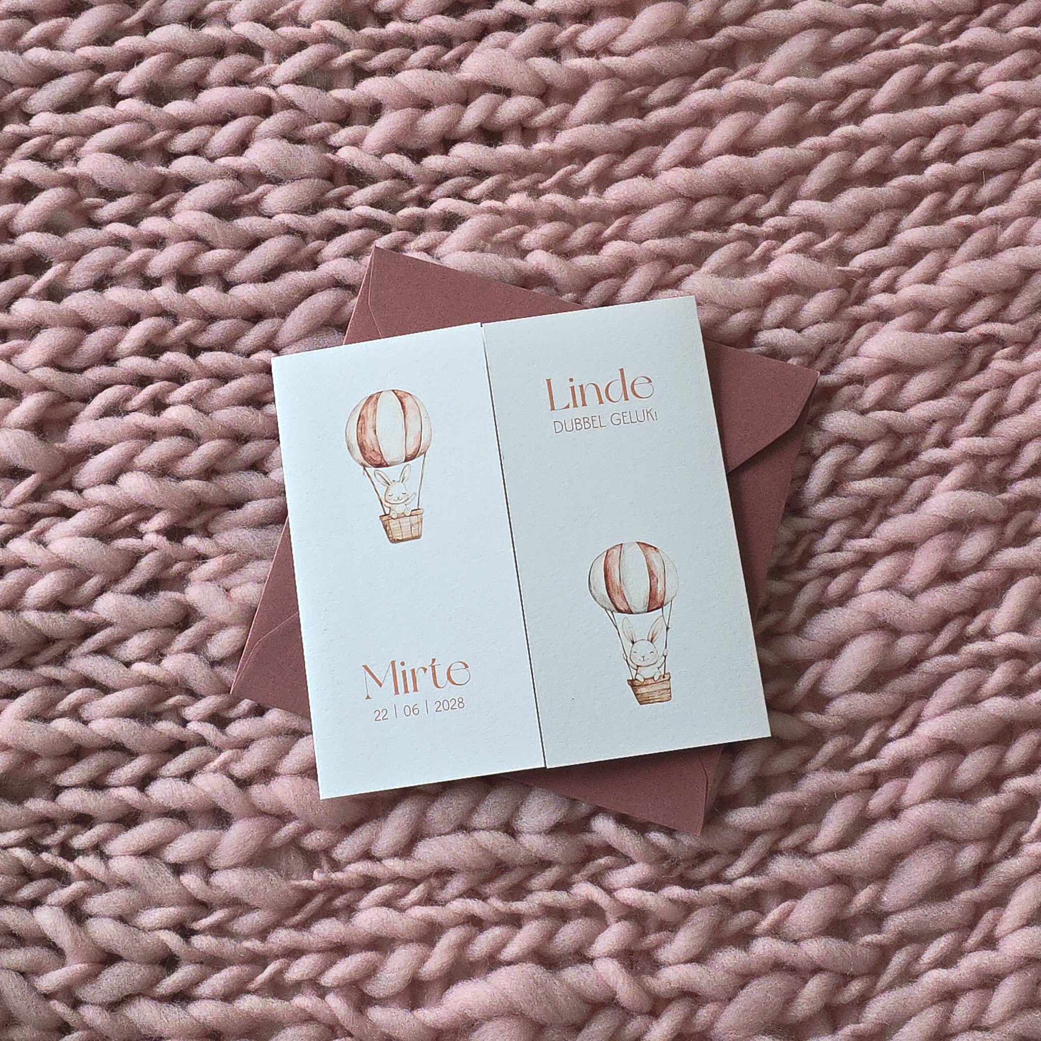 Geboortekaartje tweeling meisjes theatervouw