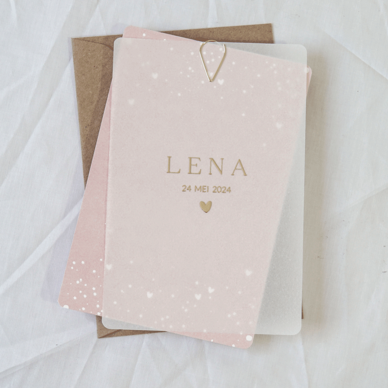 Rederect calco geboortekaartje Lena