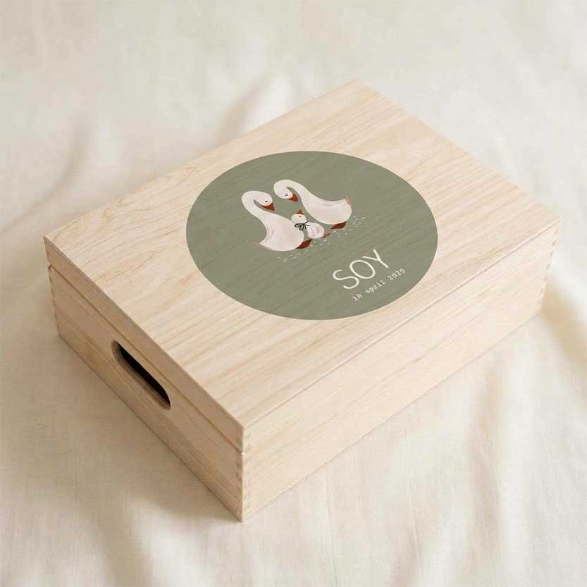 Memorybox geboorte familie gans