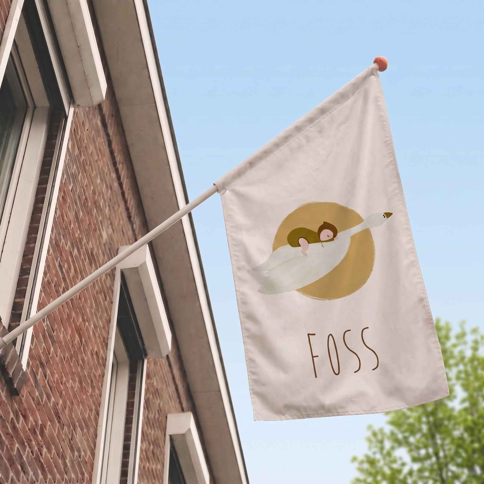 Geboortevlag baby vliegende gans