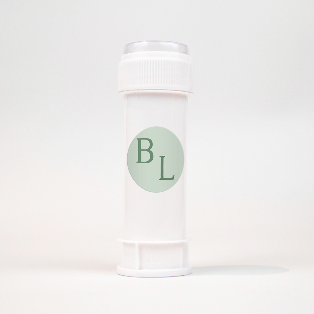 Sticker met initialen in groen - per vel van 25 stickers