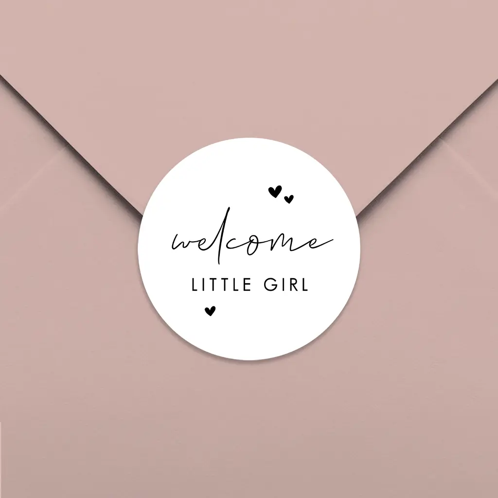 Sluitsticker 'welcome little girl'