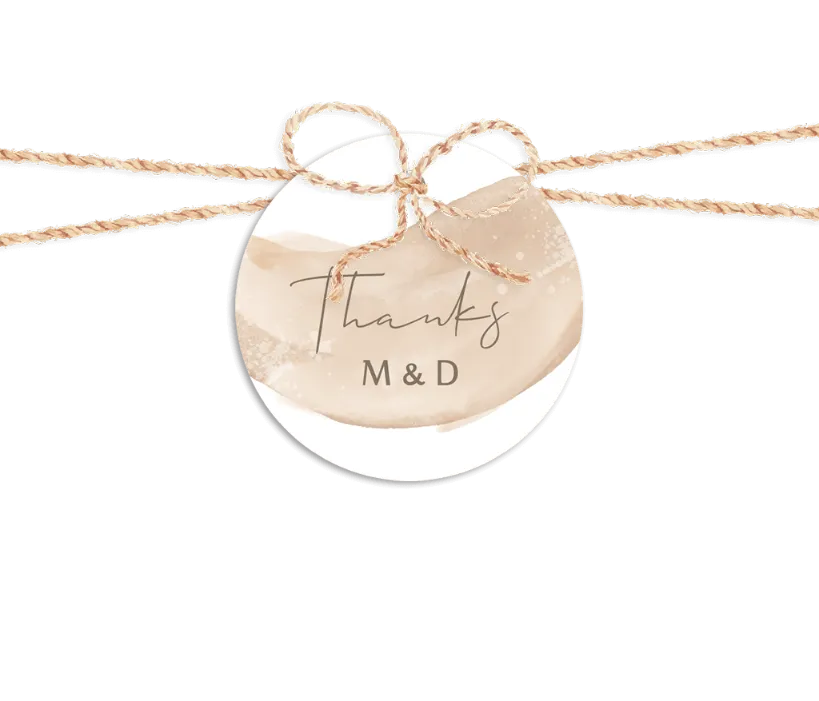 Anhänger "Thanks" mit beige Aquarell