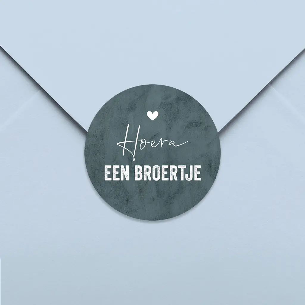 Sluitsticker broertje met naam en velvet-look - per 25 stuks