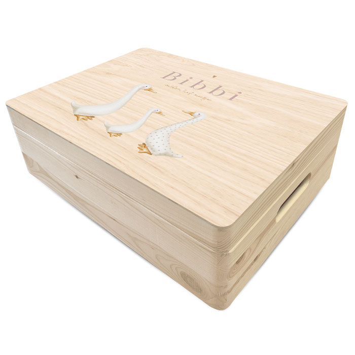 Lieve gansjes memory box geboorte voor een meisje