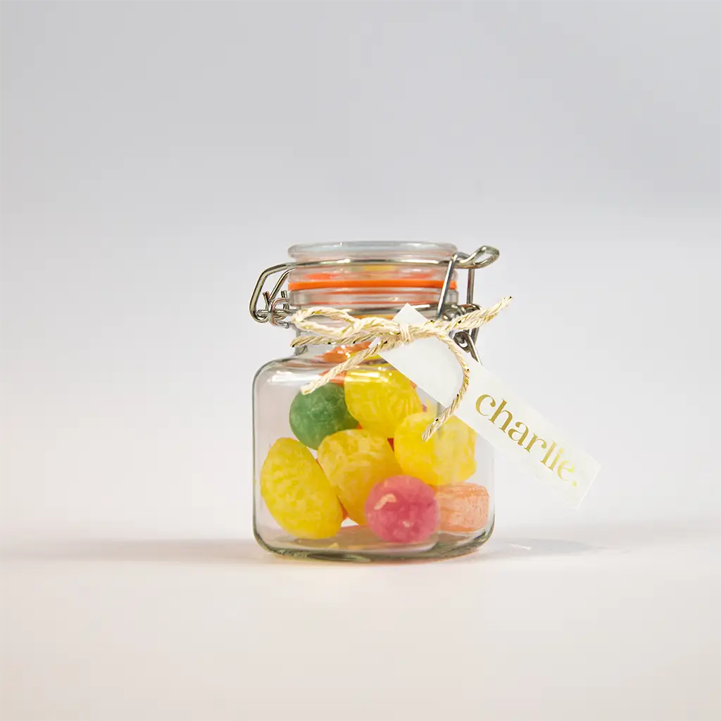 Doopsuiker labeltje met naam in goudfolie - per 16 stuks