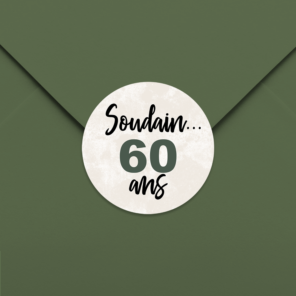 Autocollant anniversaire pour 60 ans - par 25 ex.