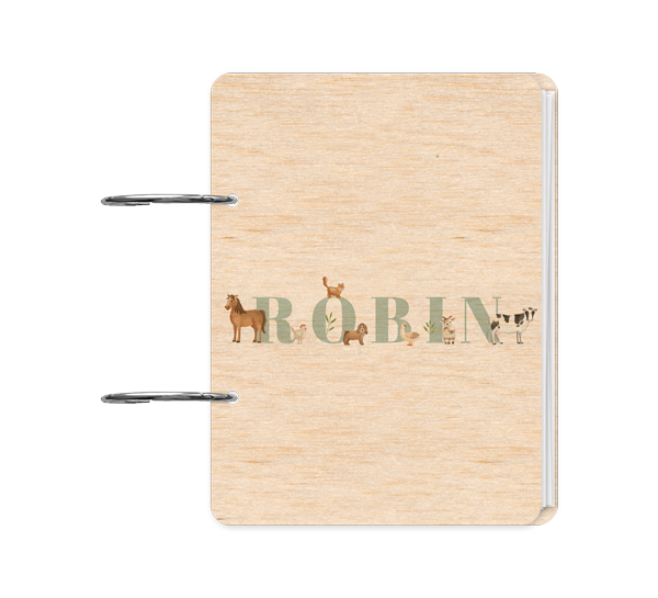 Bewaarbundel geboortekaartjes met boerderijdieren