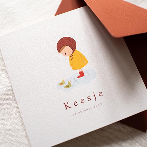 Geboortekaartje meisje eendjes