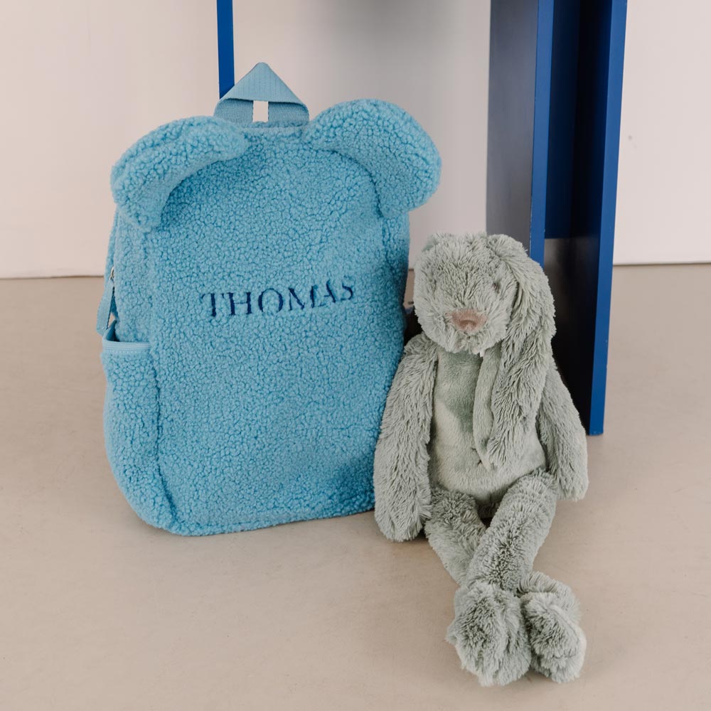 Teddy rugzak met naam en oortjes