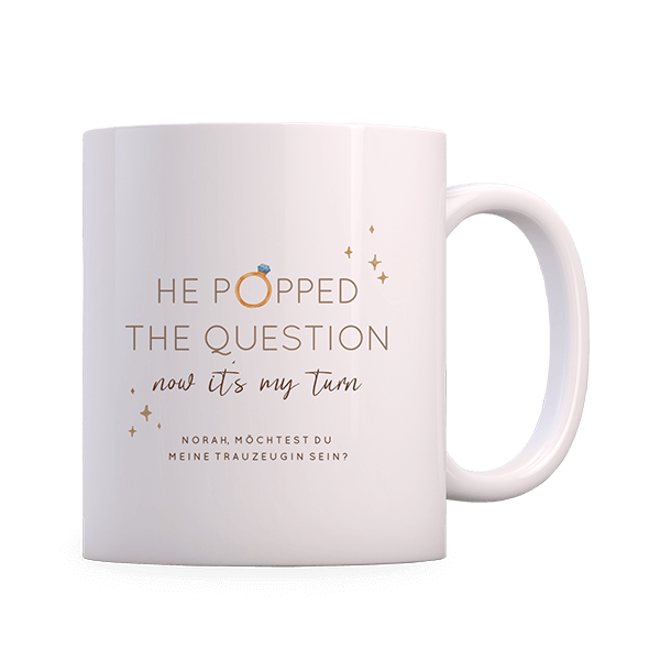 Trauzeugin fragen Geschenk Tasse The Question
