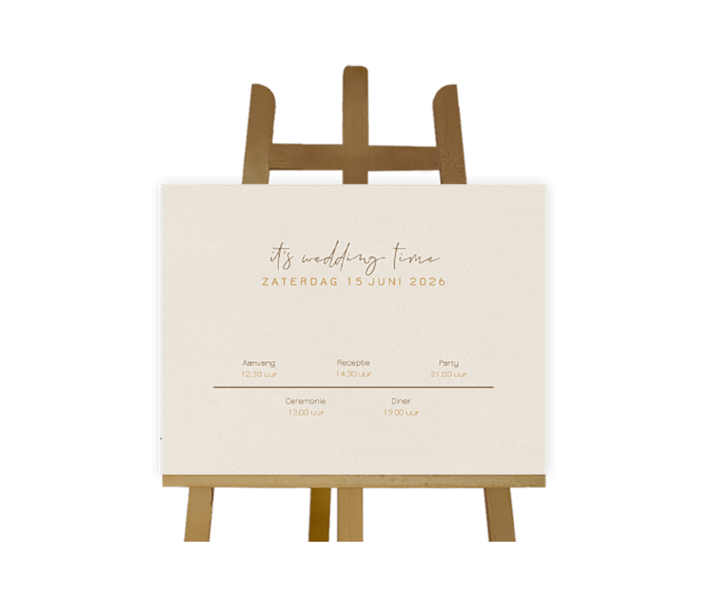 Bruiloftsbord met dagprogramma